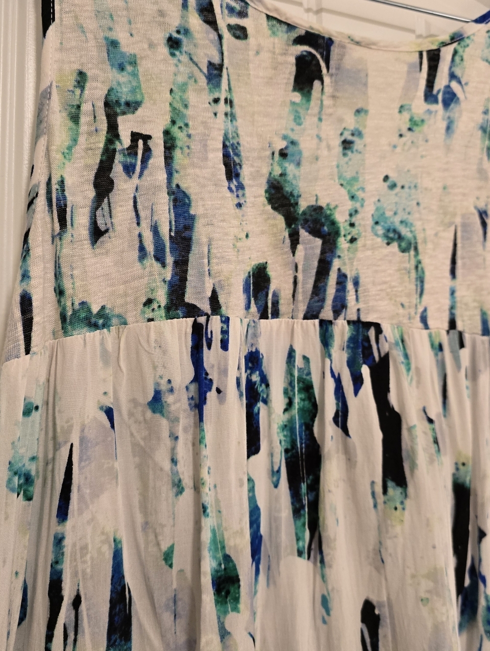 ๐7/25$ Cynthia Rowley Mixed Fabric Linen/Rayon Watercolor Flowey Tank - Picture 6 of 8